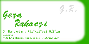 geza rakoczi business card